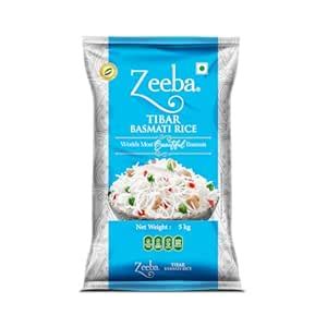 Zeeba Tibar Basmati Rice 5 Kg, Perfect for Daily Home Cooking (Cooked ...
