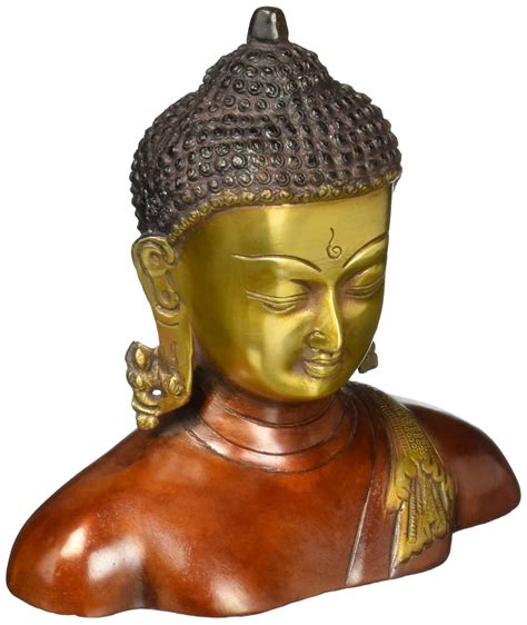 Buy Exotic India Tibetan Buddhist Lord Buddha Bust - Brass Sculpture ...