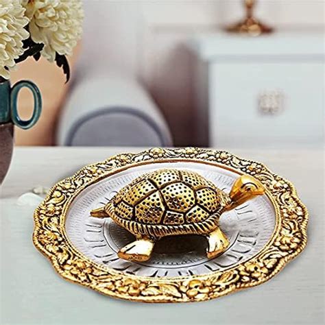 Buy ARCHIES Fengshui Metal Turtle Tortoise Kachua on Crystal Plate ...