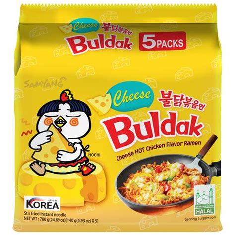 Buldak Cheese Hot Chicken Flavor Ramen - Instant Stir-Fried Noodle, 14 ...