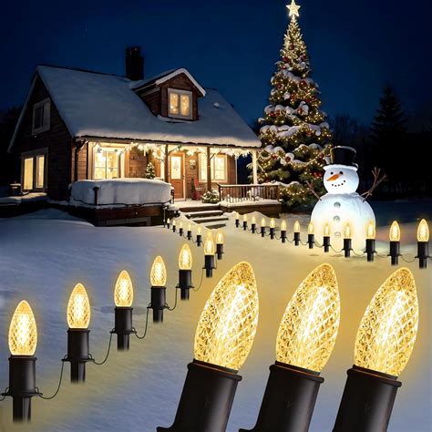 GAGALIFE 29Ft C9 Christmas Pathway Lights Outdoor - 25 LED Lights with ...
