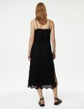 Buy Cotton Rich Textured Midi Slip Dress at Marks & Spencer