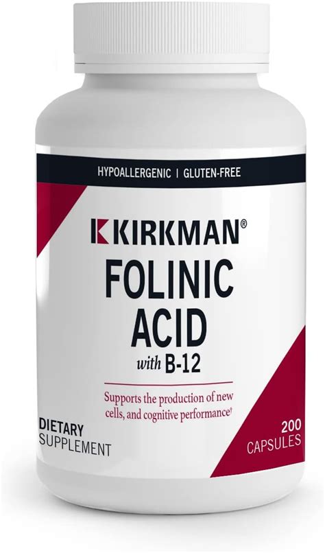 Kirkman Folinic Acid with B12 - Natural Folate - 200 India | Ubuy