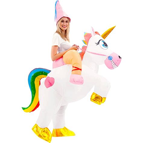 Deluxe Adult Unicorn Blow up Riding Halloween Costume