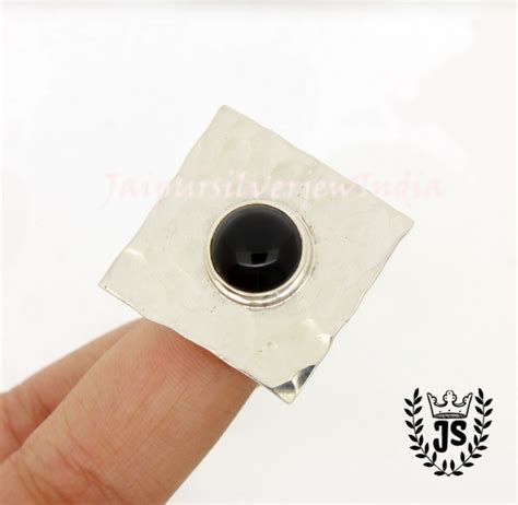 Black Onyx Rings Onyx Ring Silver Handcrafted Hammered - Etsy India