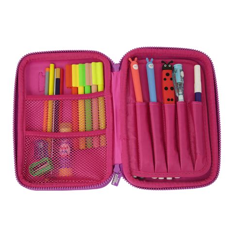 Buy Smily Bling Butterfly Pencil Case (Pink) For School Kids Online in ...