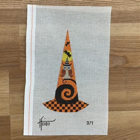 Owl Witch Hat Canvas | KC Needlepoint