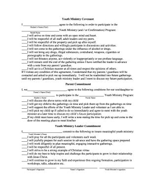 Church Youth Covenant - Fill Online, Printable, Fillable, Blank | pdfFiller