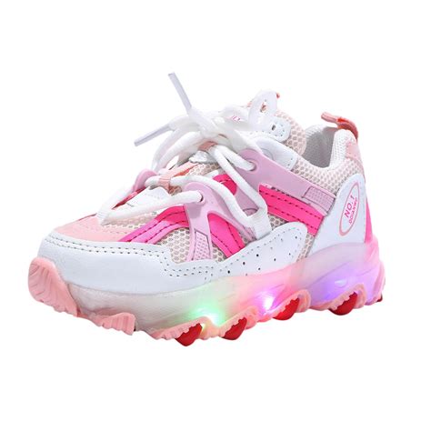 Hessimy Light Up Shoes Girls Toddler Led Walking Sneaker Girls Sneakers Kids Casual Shoes(Pink,9 ...