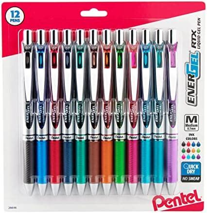 Pentel EnerGel RTX Retractable Liquid Gel Pen, (0.7mm) Medium Line ...