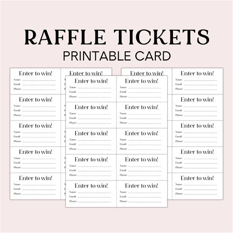 Raffle Ticket Form, Printable Enter to Win Ticket, Drawing Slips - Etsy