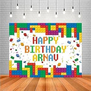 Party Baazaar Building Blocks Customized Birthday Backdrop | Colorful ...