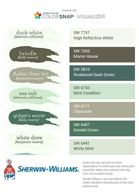 Image result for SW Color Chart