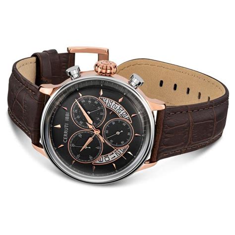 Buy Online Cerruti 1881 Brown Dial Leather Strap Watch for Men ...
