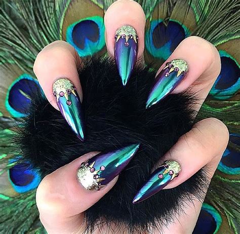 Peacock Inspired Nails Peacock Nail Designs, Peacock Nail Art, Gel Nail ...