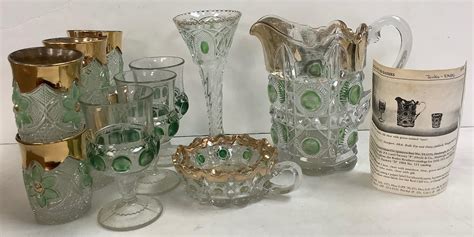 Lot - United States Glass Co. “Bulls Eye & Daisies”