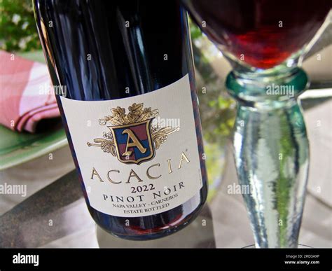 Acacia 2022 pinot noir bottle and glass hi-res stock photography and ...
