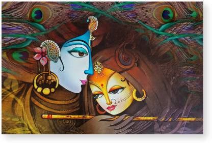 Hindu God Lord Krishna And Radha Digital Photo Poster With Uv Textured ...