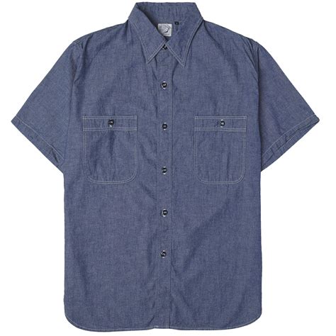 OrSlow Chambray Work Shirt - Blue - 01-V8170-84