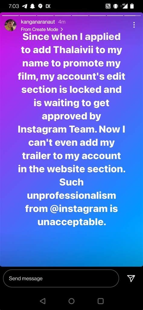 Kangana Ranaut tries to change her Insta name to Thalaivii but fails ...