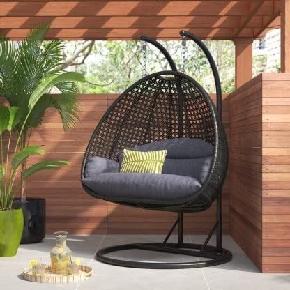Indiid Homes Double Seater Hammock Swing Chair With Metal Stand And ...