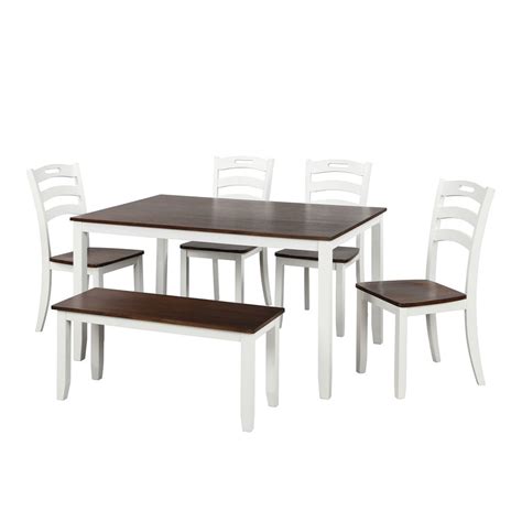 Buy Visentor 6 Piece Dining Table Set, Wood Dining Table and 4 Chairs ...
