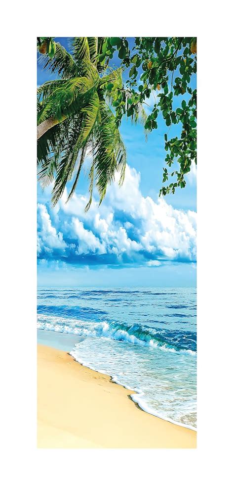 My D SQUARE Door Wallpaper Sticker Nature Scenery Tropical Beach Wall ...