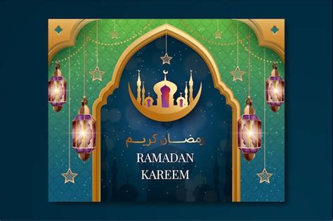 Realistic ramadan greeting card template | Free Vector