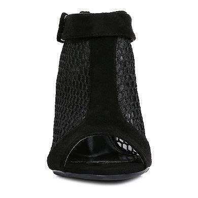 London Rag Pine Barrens Women's Suede Mesh Block Heel Sandals