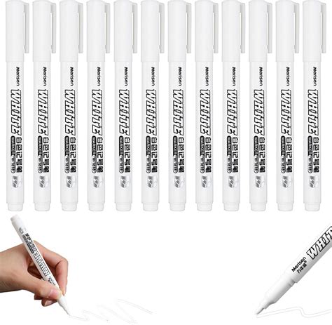 Mzh Art White Markers Pen, 8 Pack White Paint Pens, Fine Tip, Acrylic ...