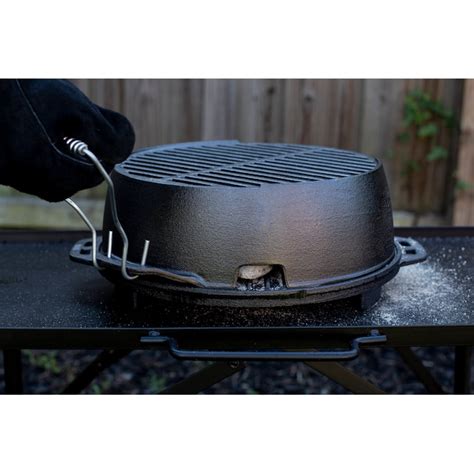 Lodge Cast Iron Kickoff Black Portable Charcoal Grill L12RG at Lowes.com