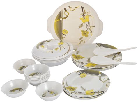 Crockery Palace Melamine Dinner Set, 32-Piece, Service for 6, White ...