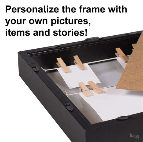 Gadgy Shadow Box Frame with 18 Clips | 10 x 10 Inch. | Picture Box ...