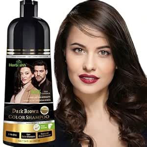 Buy Herbishh Dark Brown Hair Color Shampoo, 3 in 1, 100% Grey Coverage ...