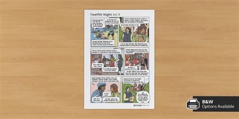Twelfth Night Graphic Plot Comic Strip - Act II