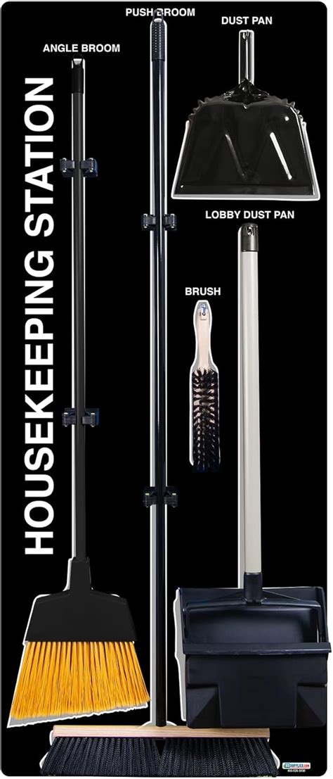 5SSupplies,LLC 5S Housekeeping Shadow Board Broom Station BlackGray ...