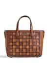 Buy Brown Araani Ambera Interlocked Leather Tote Bag by Araani Design ...