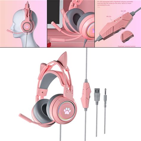 Wired Gaming Headset Sy-G25 with Mic USB for PC for Android iOS for VR ...