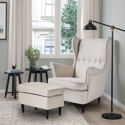 STRANDMON wing chair, Kilanda light beige - IKEA