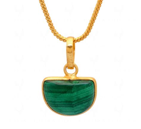 Malachite Stone Studded Pendant GP5007 : Amazon.in: Fashion