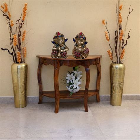 Handcrafted Lord Ganesha Idols with Colorful Stones 2 – Brass Finish o ...