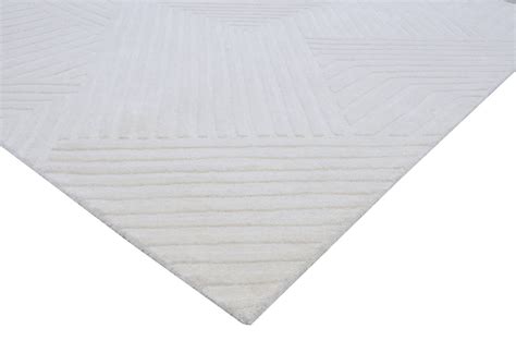 Embossed White Wool Handmade Rug – The Rugs Story