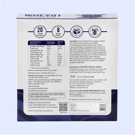 Buy 20g Whey Blueberry Protein Bar Online – Pack of 6 Bars | WHEY91 ...