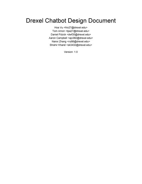 Chatbot Technical document - Drexel Chatbot Design Document Hoa Vu Tom ...