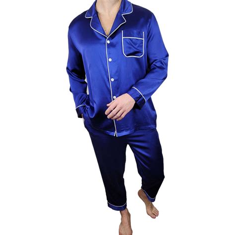 Mens Blue Silk Pajamas | Premium Loungewear | 1000 Kingdoms