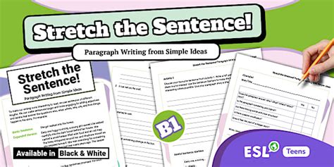 ESL Sentence Extension Activity Sheet for Teens - Twinkl