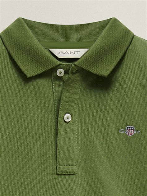 Shop Gant Boys Dark Green Solid Regular Fit Polo T-Shirt Online