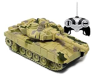 PATLY Remote Control Army Battle Tank 360 Rotating Turret with Light ...