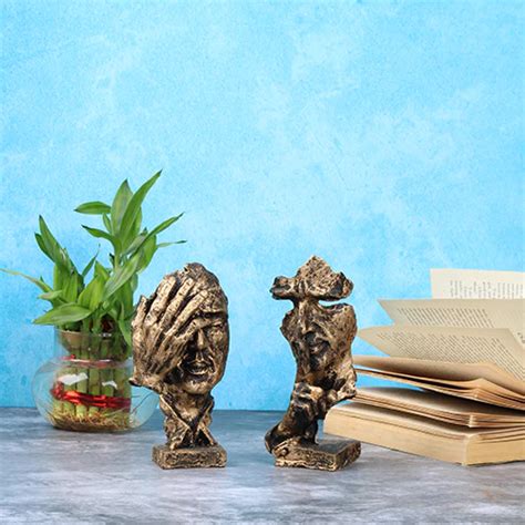 Polyresin Face Thinking Man Showpiece - Oxyroots Handicraft