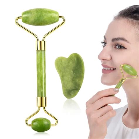 Flawless Jade Roller with Gua Sha Facial Massage Tool – Anti-Wrinkle F ...